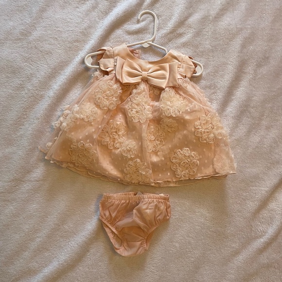 Bonnie Baby * Brand NEW Light Pink Flower Dress * 0-3 Month - Picture 1 of 1